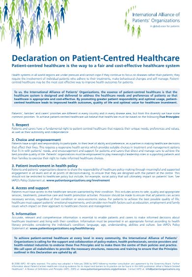 Declaration on Patient-Centered Healthcare